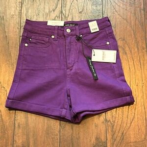 Judy Blue high waist tummy control purple jean shorts size small